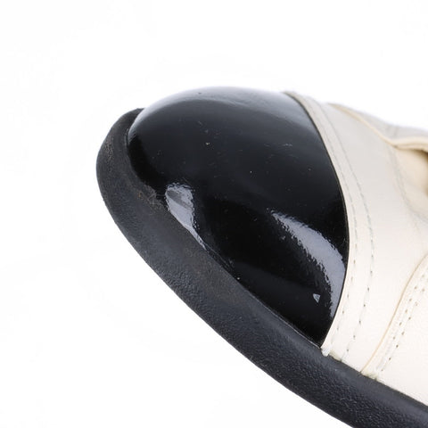 CHANEL Leather COCO Mark low cut shoes around 9.1" sneakers Ivory WS16157