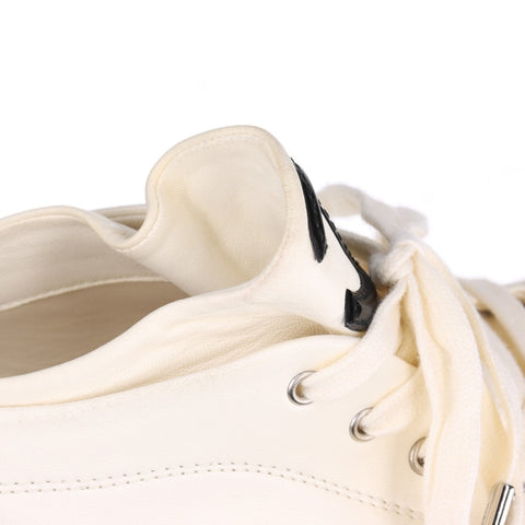 CHANEL Leather COCO Mark low cut shoes around 9.1" sneakers Ivory WS16157