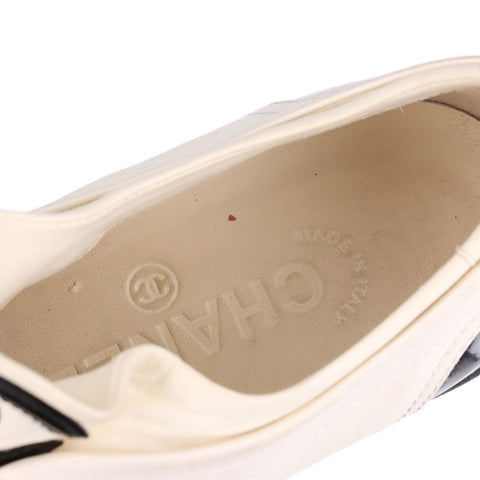 CHANEL Leather COCO Mark low cut shoes around 9.1" sneakers Ivory WS16157