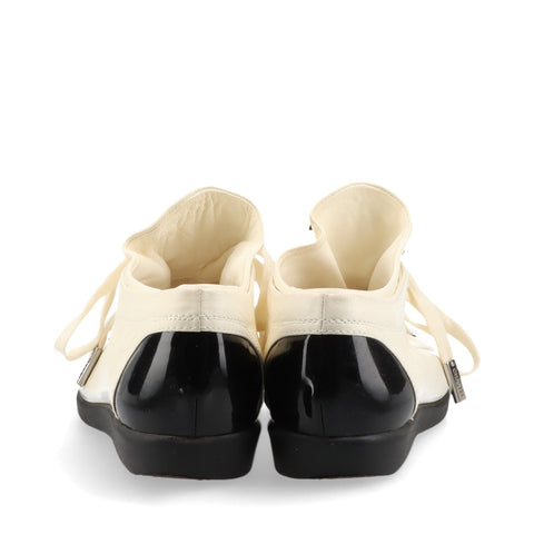 CHANEL Leather COCO Mark low cut shoes around 9.1" sneakers Ivory WS16157