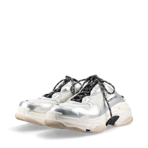 BALENCIAGA Triple S 11.4" Sandals Slip-On sneakers Silver WS16163