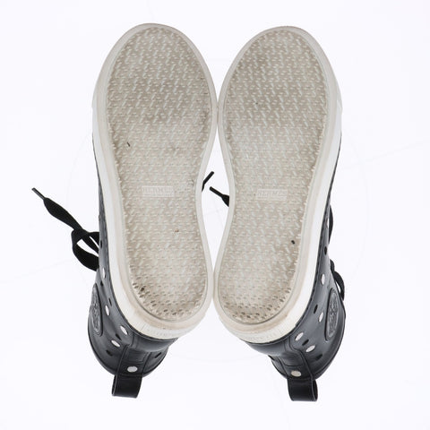HERMES Leather high-top studs Size:38 9.6" sneakers black WS16165