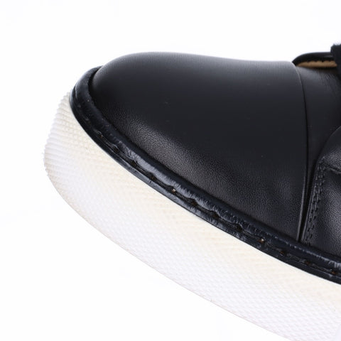 HERMES Leather high-top studs Size:38 9.6" sneakers black WS16165