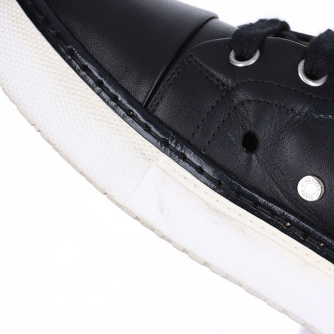 HERMES Leather high-top studs Size:38 9.6" sneakers black WS16165
