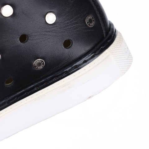 HERMES Leather high-top studs Size:38 9.6" sneakers black WS16165