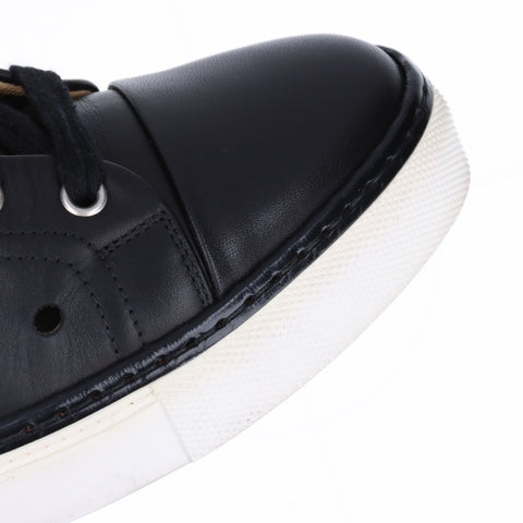 HERMES Leather high-top studs Size:38 9.6" sneakers black WS16165