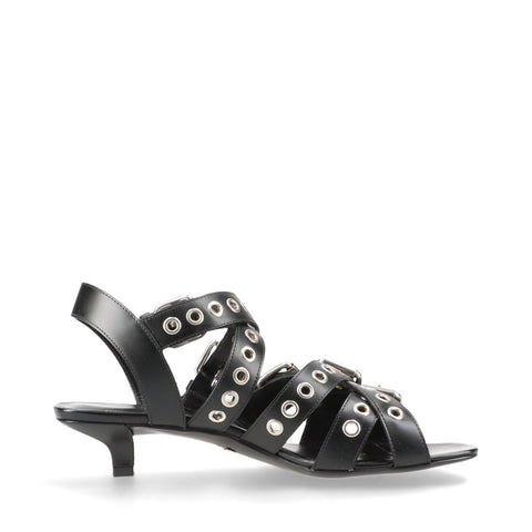 GUCCI Talon en cuir Taille : 36 9,3" Sandales cuir noir WS16166