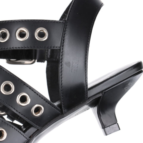 GUCCI Talon en cuir Taille : 36 9,3" Sandales cuir noir WS16166