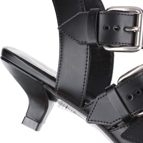 GUCCI Talon en cuir Taille : 36 9,3" Sandales cuir noir WS16166