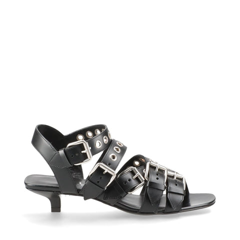 GUCCI Talon en cuir Taille : 36 9,3" Sandales cuir noir WS16166