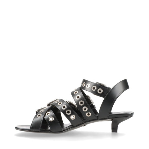 GUCCI Talon en cuir Taille : 36 9,3" Sandales cuir noir WS16166