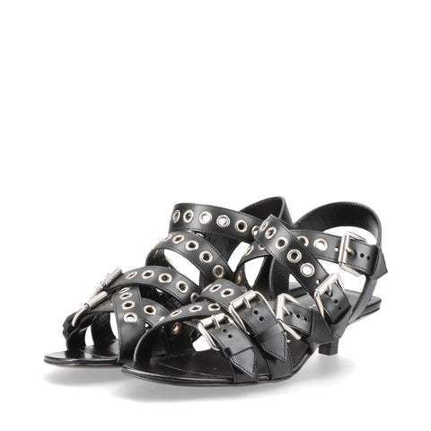 GUCCI Leather heel Size: 36 9.3" Sandals leather black WS16166