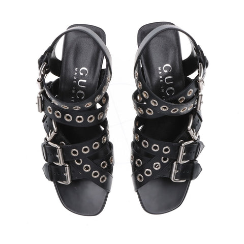 GUCCI Leather heel Size: 36 9.3" Sandals black WS16166