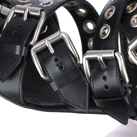 GUCCI Leather heel Size: 36 9.3" Sandals black WS16166