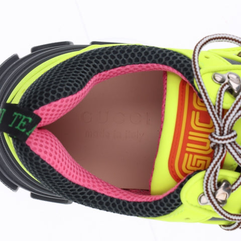 GUCCI Flash Trek Neon Size 9 Low-Cut sneakers leather yellow WS16167