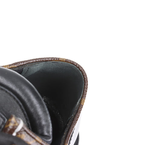 LOUIS VUITTON LV Bobur Line Leather Leather Shoes Size: 34.5 Monogram Low-Cut boots black WS16168