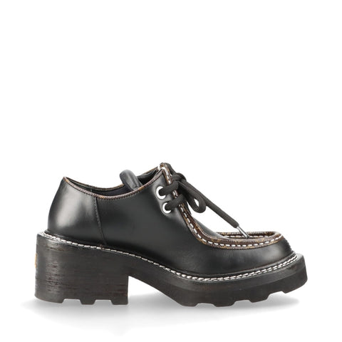 LOUIS VUITTON LV Bobur Line Leather Leather Shoes Size: 34.5 Monogram Low-Cut boots black WS16168