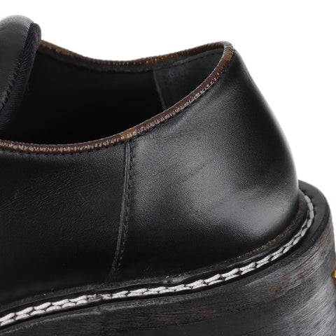LOUIS VUITTON LV Bobur Line Leather Leather Shoes Size: 34.5 Monogram Low-Cut boots black WS16168