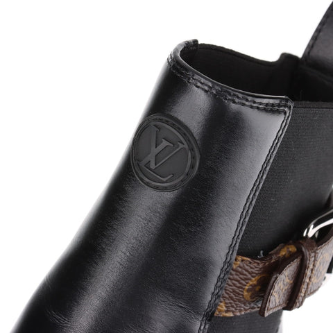 LOUIS VUITTON Ruby Ankle Shorts Size:35 Leather boots black WS16170