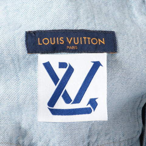 LOUIS VUITTON Small Denim Short Sleeve Shirt 21Stainless Steel Jacket blue WS16171