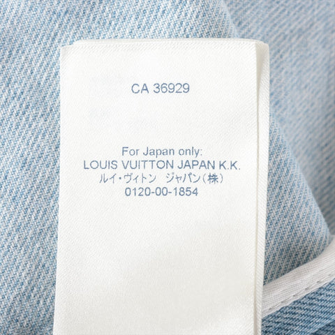 LOUIS VUITTON Small Denim Short Sleeve Shirt 21Stainless Steel Jacket blue WS16171