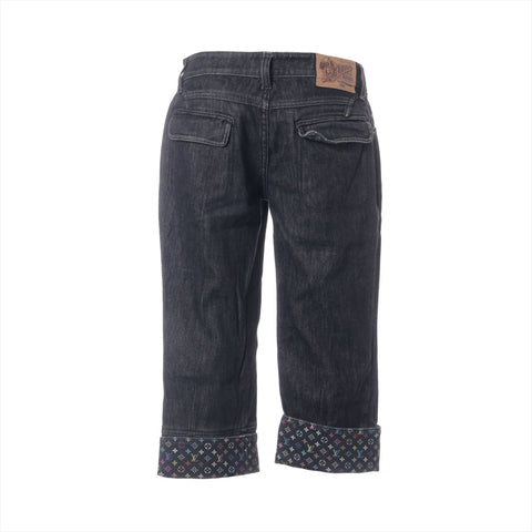 LOUIS VUITTON Multicolor Monogram Denim 38 Pants black WS16173