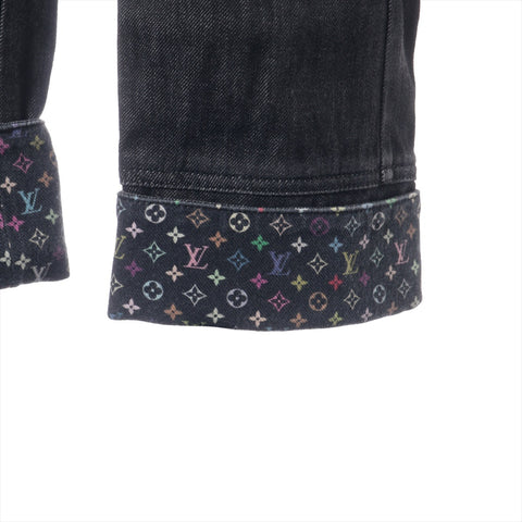 LOUIS VUITTON Multicolor Monogram Denim 38 Pants black WS16173