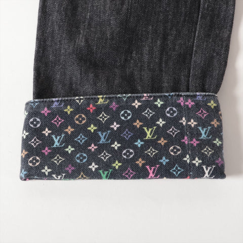 LOUIS VUITTON Multicolor Monogram Denim 38 Pants black WS16173