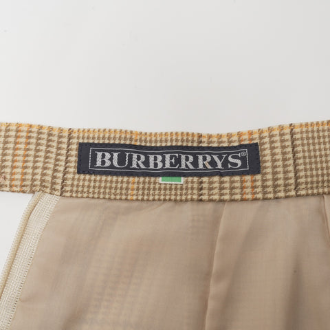 BURBERRY 9AR Check Skirt Wool Set suit Brown WS16179