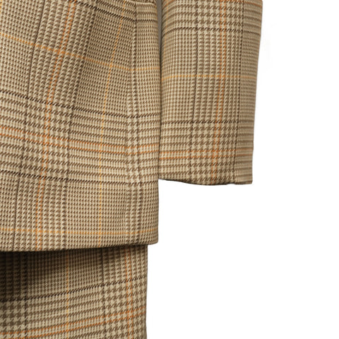 BURBERRY 9AR Check Skirt Wool Set suit Brown WS16179