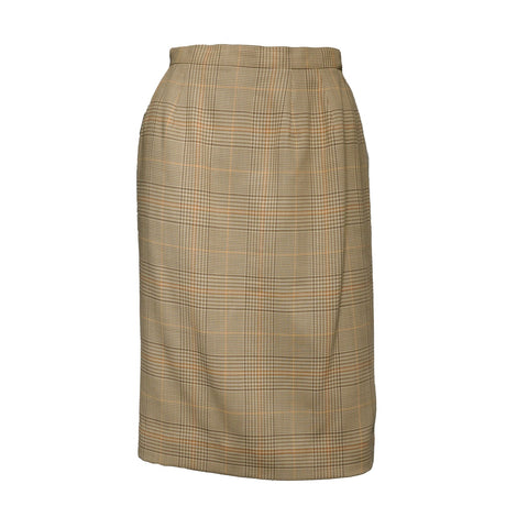 BURBERRY 9AR Check Skirt Wool Set suit Brown WS16179