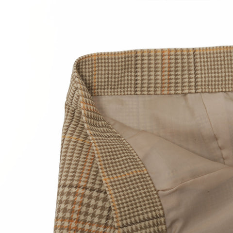 BURBERRY 9AR Check Skirt Wool Set suit Brown WS16179