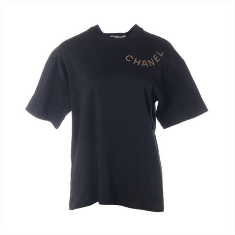 CHANEL M logo cotton Short sleeve T-shirt black WS16180