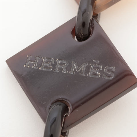 HERMES Buffalo horn Necklace Brown WS16188