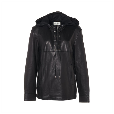 YVES SAINT LAURENT Lamb leather jacket size 36 Parker black WS16191