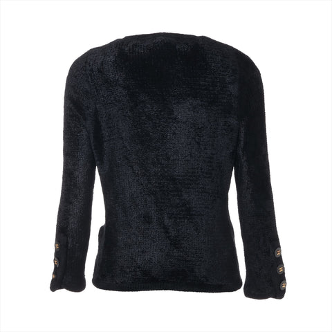 CHANEL 95A 1995 Rayon COCO Mark Button Cardigan cardigan black WS16192