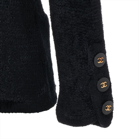 CHANEL 95A 1995 Rayon COCO Mark Button Cardigan cardigan black WS16192