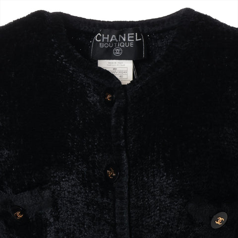 CHANEL 95A 1995 Rayon COCO Mark Button Cardigan cardigan black WS16192