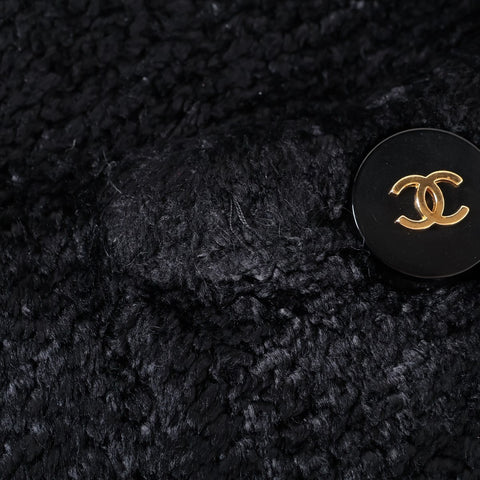 CHANEL 95A 1995 Rayon COCO Mark Button Cardigan cardigan black WS16192