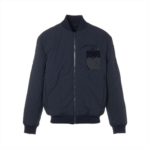 LOUIS VUITTON 22 Stainless Steel LVSE Flower Quilted Hoodie 50 Jacket Navy WS16194