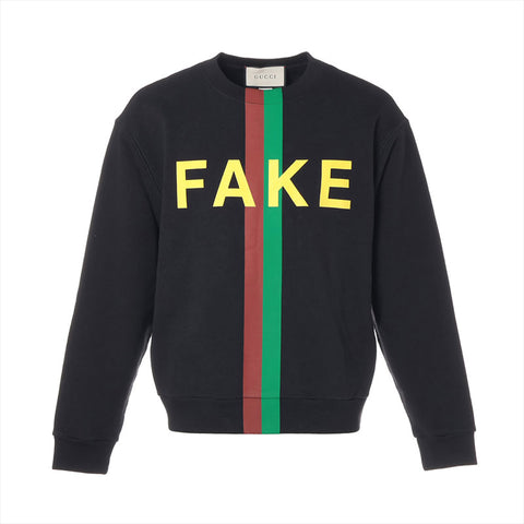 GUCCI XS Fake Not Print 20AW Cotton sweat black WS16195