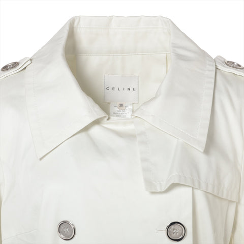 CELINE Size: 38 Cotton Trench coat white WS16197