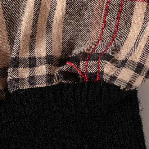 Christian Dior 36 Check Set 2004 Work Jacket Patchwork suit beige WS16198