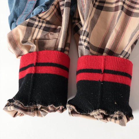 Christian Dior 36 Check Set 2004 Work Jacket Patchwork suit beige WS16198