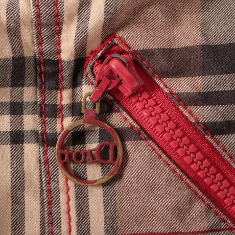 Christian Dior 36 Check Set 2004 Work Jacket Patchwork suit beige WS16198