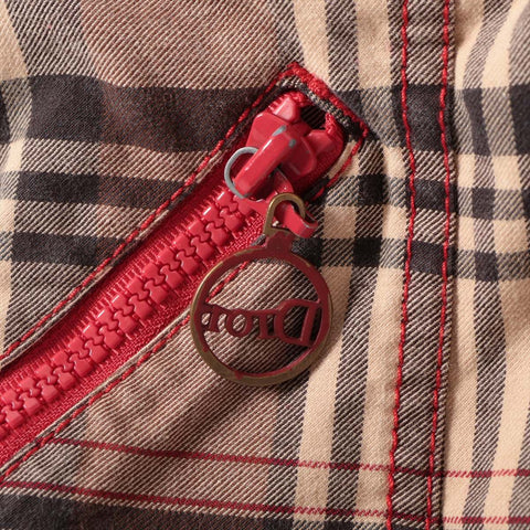 Christian Dior 36 Check Set 2004 Work Jacket Patchwork suit beige WS16198