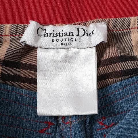 Christian Dior 36 Check Set 2004 Work Jacket Patchwork suit beige WS16198