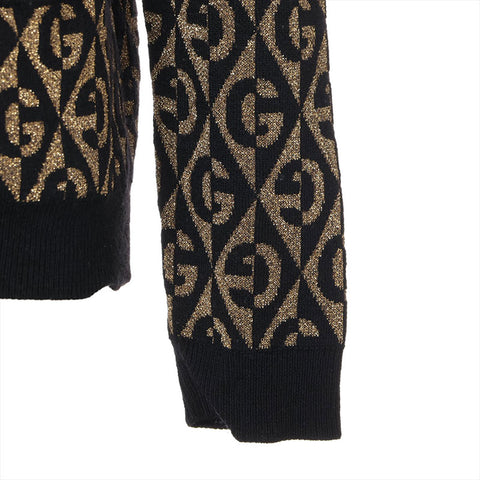 GUCCI GG pattern wool glitter cardigan black WS16201