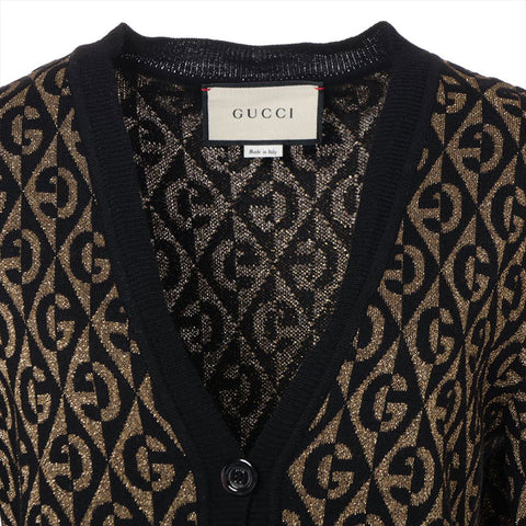 GUCCI GG pattern wool glitter cardigan black WS16201