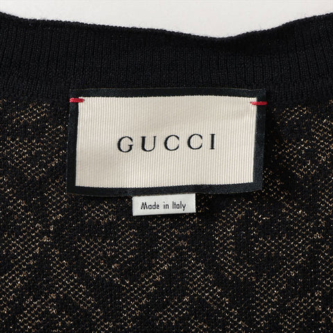 GUCCI GG pattern wool glitter cardigan black WS16201